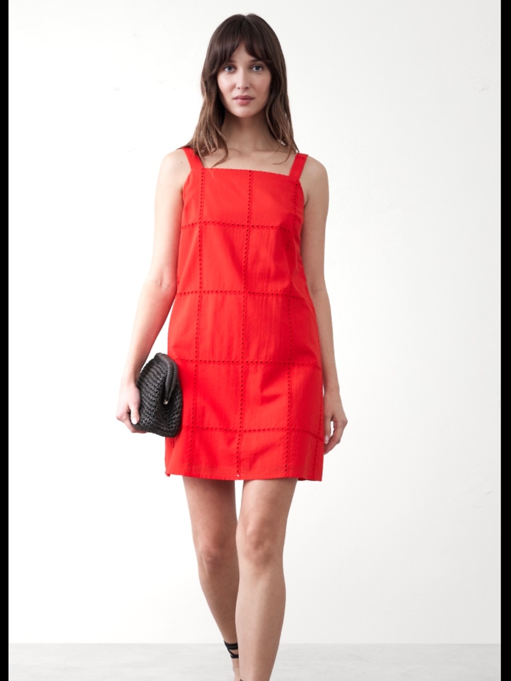Banana Republic Red Square-Neck Shift Mini Dress